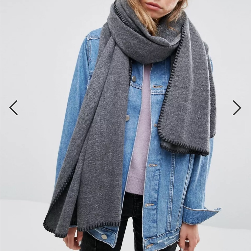 ASOS long woven blanket stitch scarf